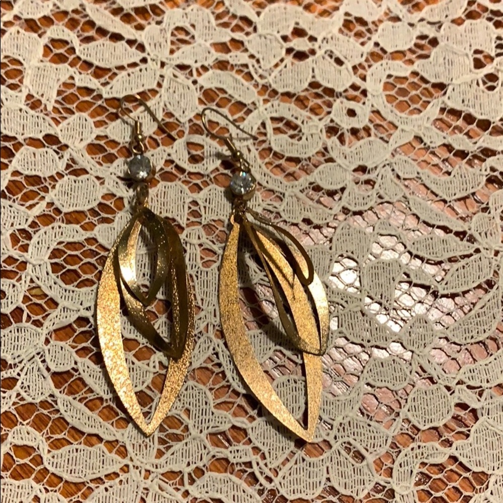 ESTATE Earrings Gold Tone Faux Stones